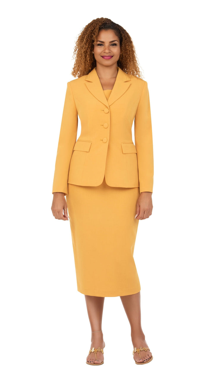 2pc Notch Layered Collar 3-Button Skt Suit