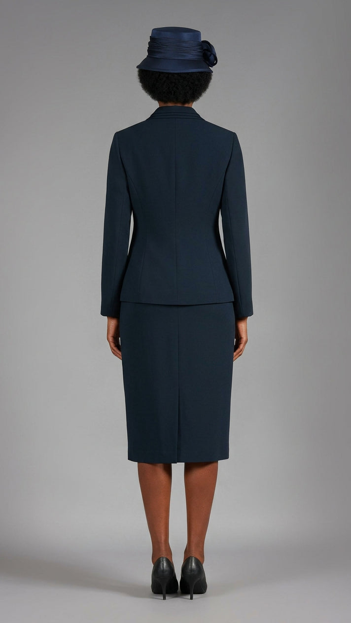 2pc Notch Layered Collar 3-Button Skt Suit