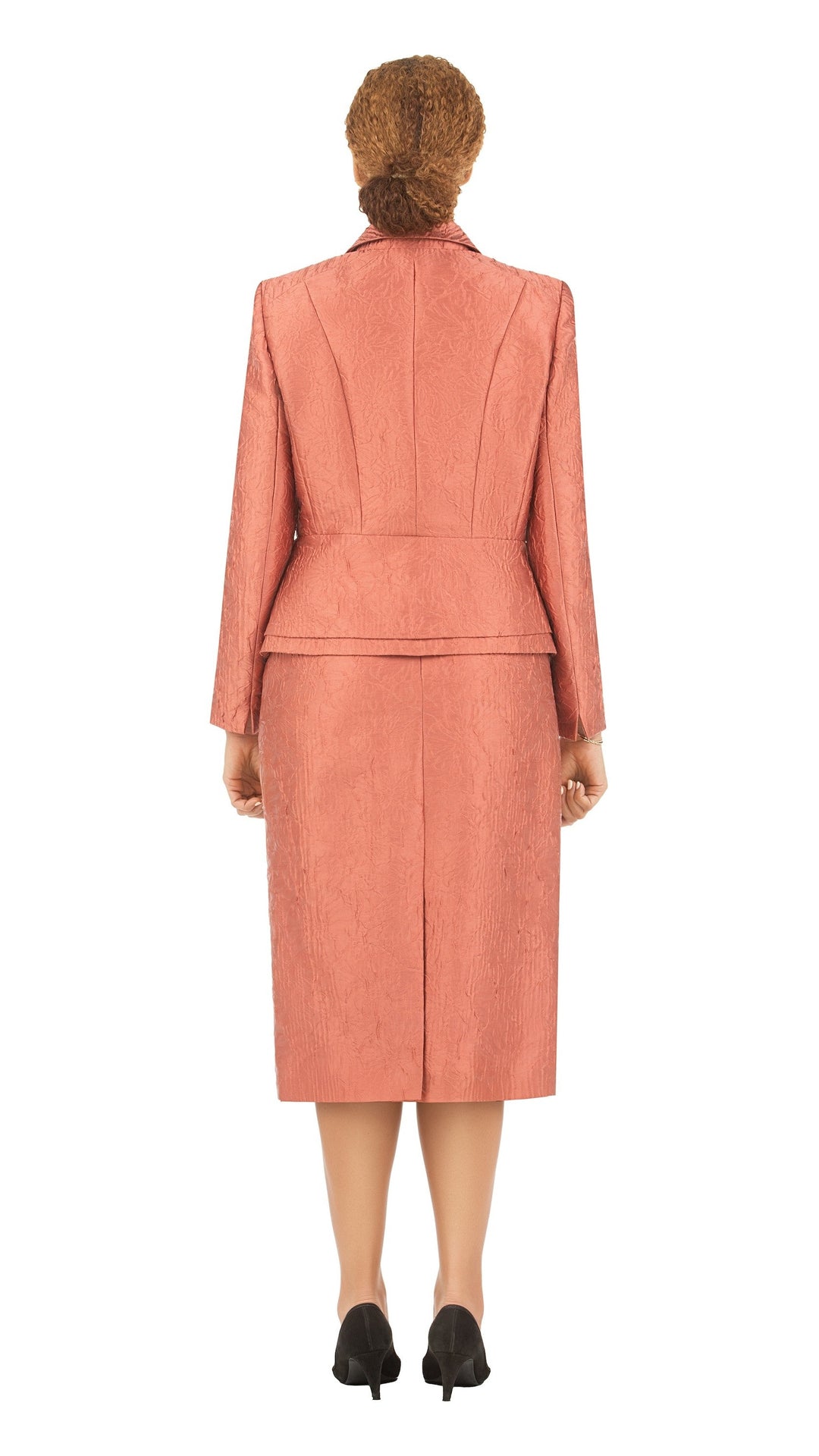 2pc Peplum Jkt+Skirt Suit in Brocade-Plus