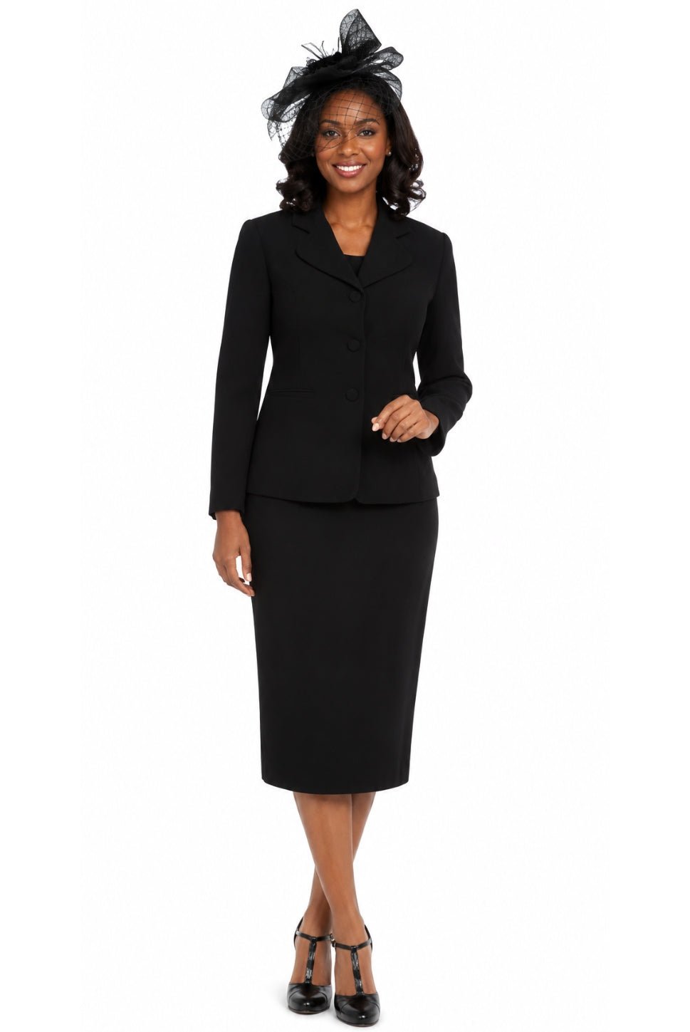 2pc Vintage Lapel 3-button Skirt Suit - Especially Yours