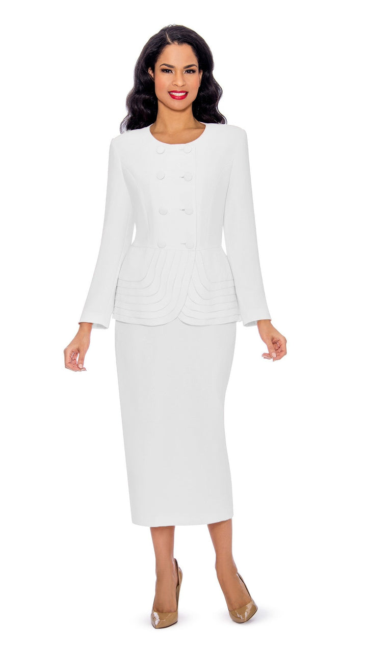 2pc Dbl Brstd Tiered Peplum Jkt Skt Suit