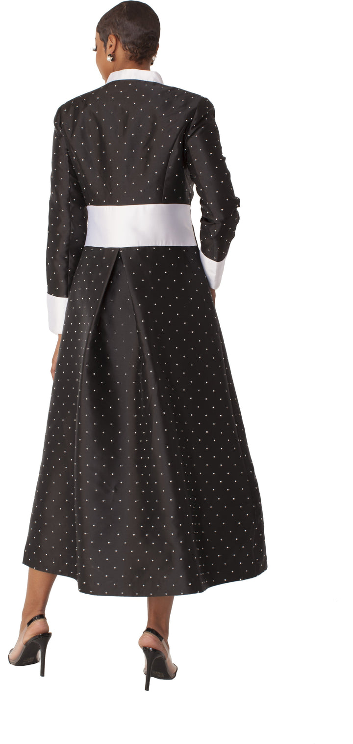 Women's Rhinestone Button Preaching Robe with Studded Detailing- 4816