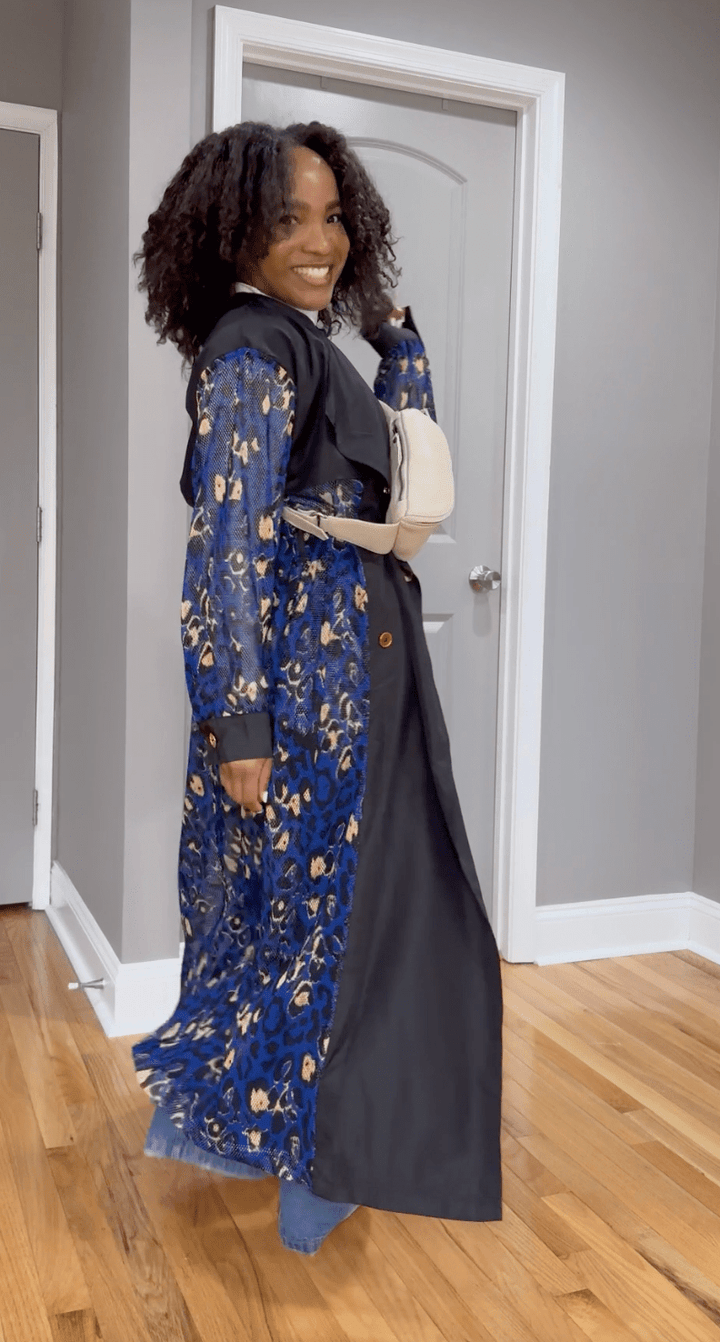 Sherbert Blue Mesh Trench Coat - Especially Yours