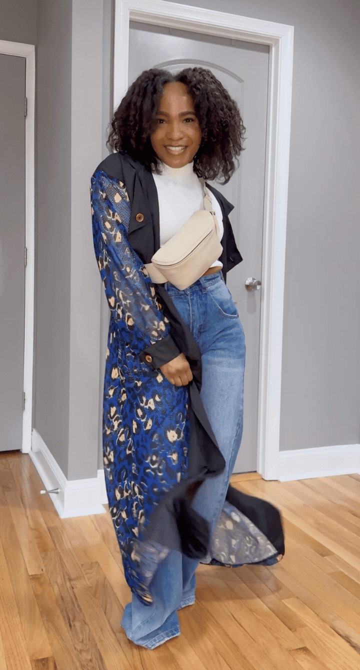Sherbert Blue Mesh Trench Coat - Especially Yours