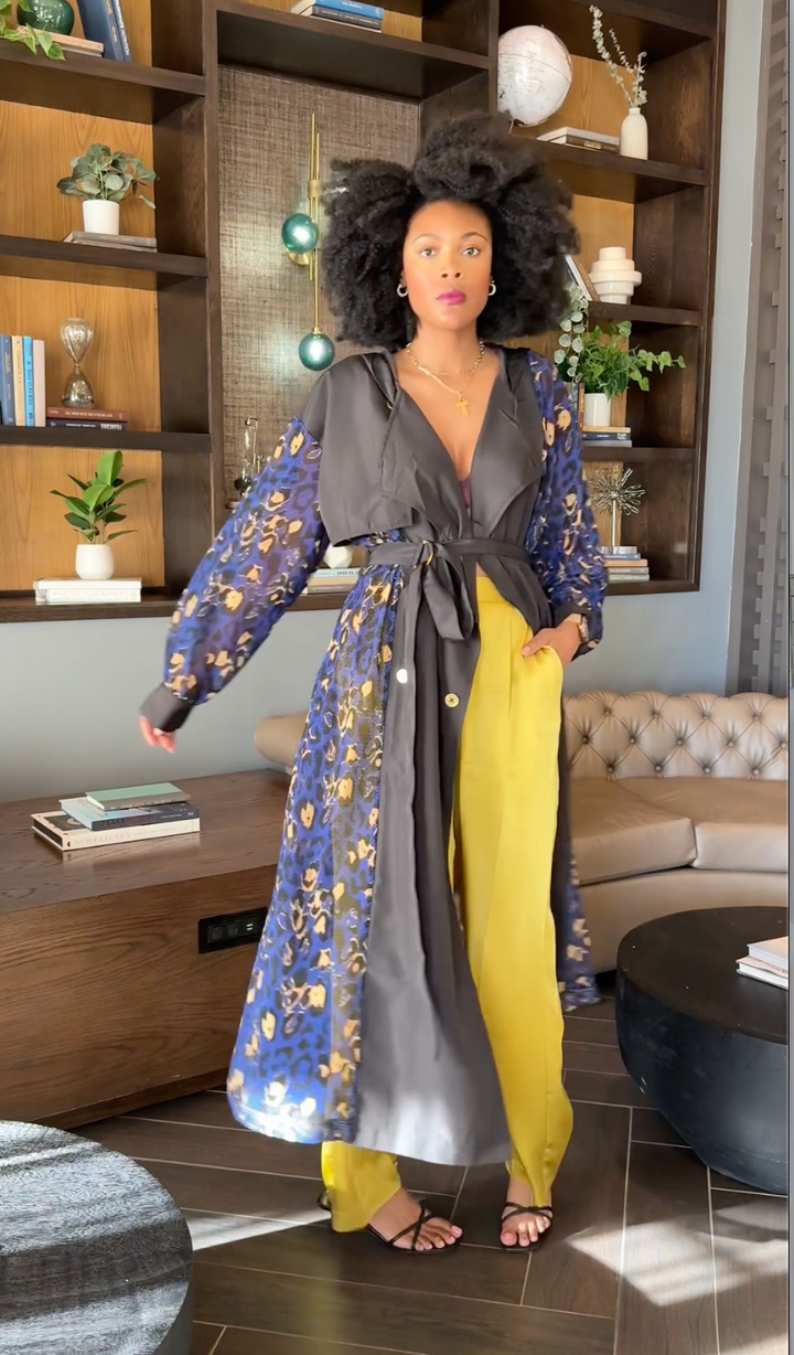 Sherbert Blue Mesh Trench Coat - Especially Yours