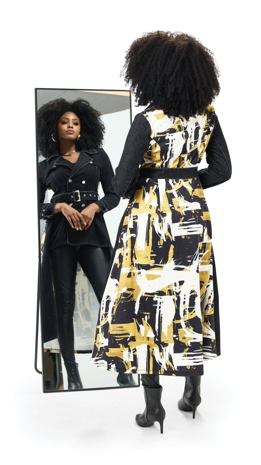 Graphic High-Low Denim Jacket by Studio EY - Especially Yours