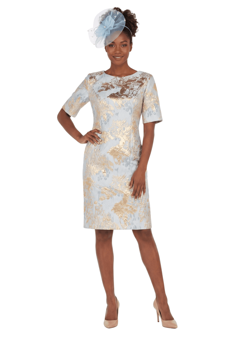 Short Slv Brocade Sheath Dress - Plus - Especially Yours