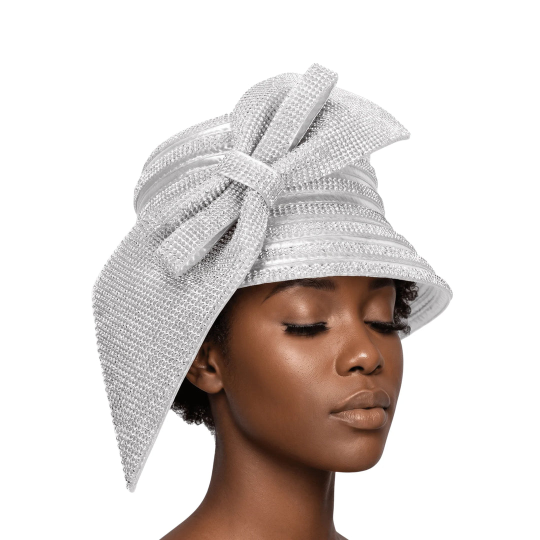 METALLIC OVSZ BOW STRIPED HAT
