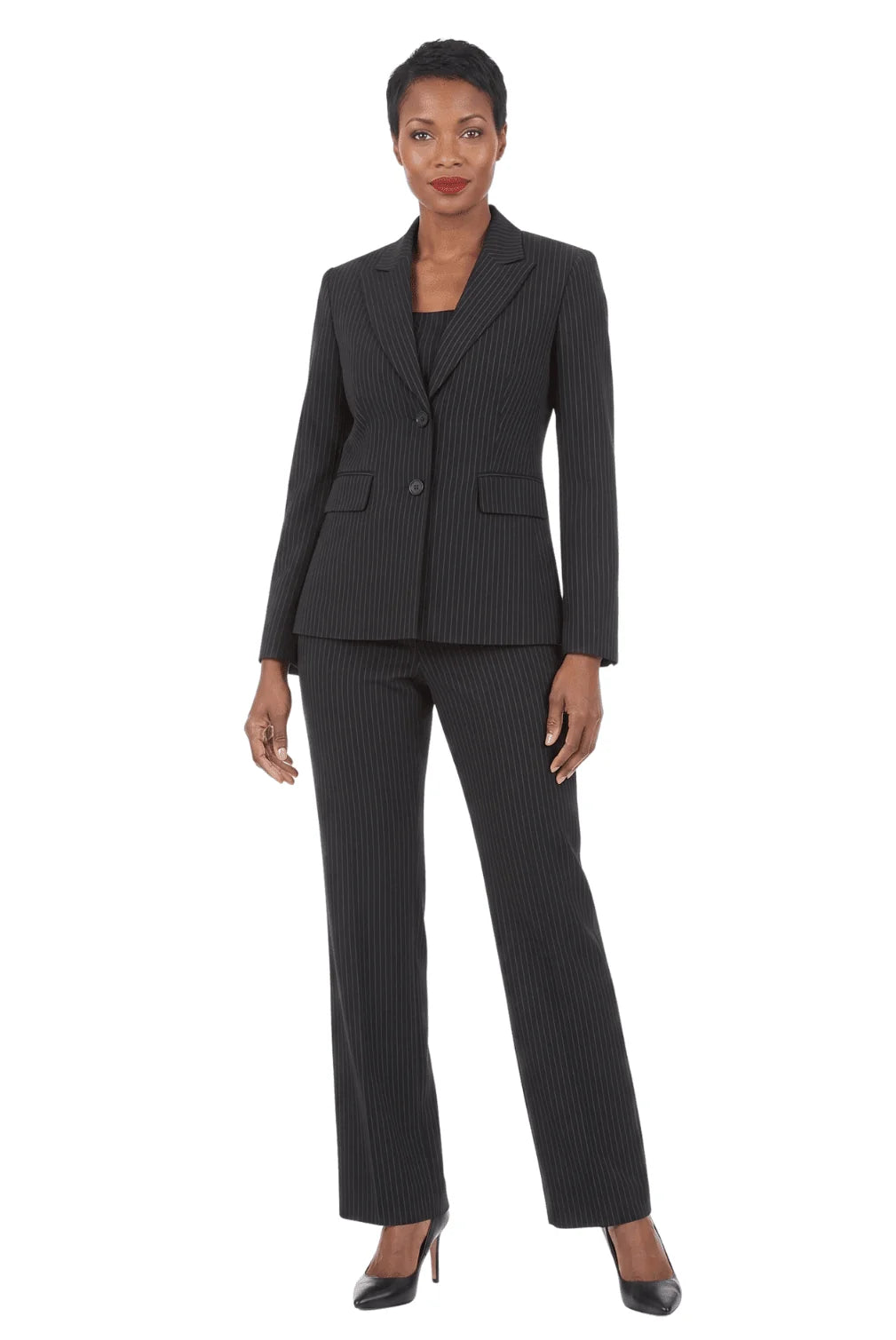 Classic Tailored 2Pc Pant Suit with Notch Collar