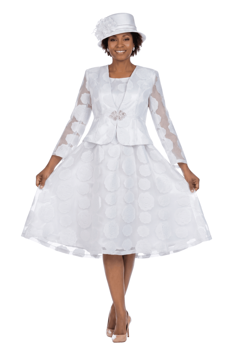 2pc Rose Organza A - line Bolero Jkt Dress - Especially Yours