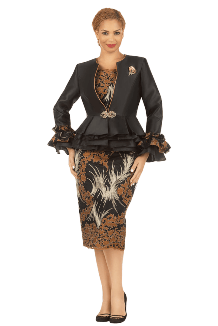 3pc Silky Twl+Lace Skt Suit w/ Cuff Dtl - Plus - Especially Yours