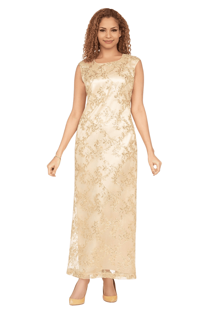 2pc Lux Sequined Lace Drs + Hi - low Cape - Especially Yours