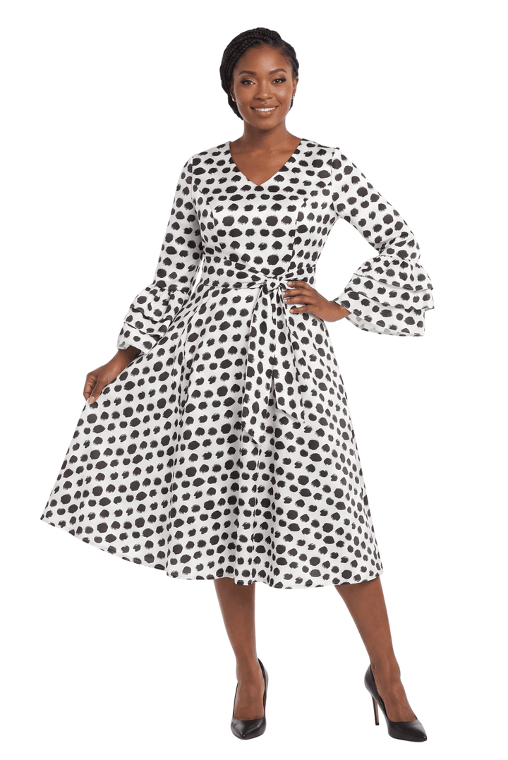A - line Prt Dress in Silky Twill w/ Belt - Especially Yours