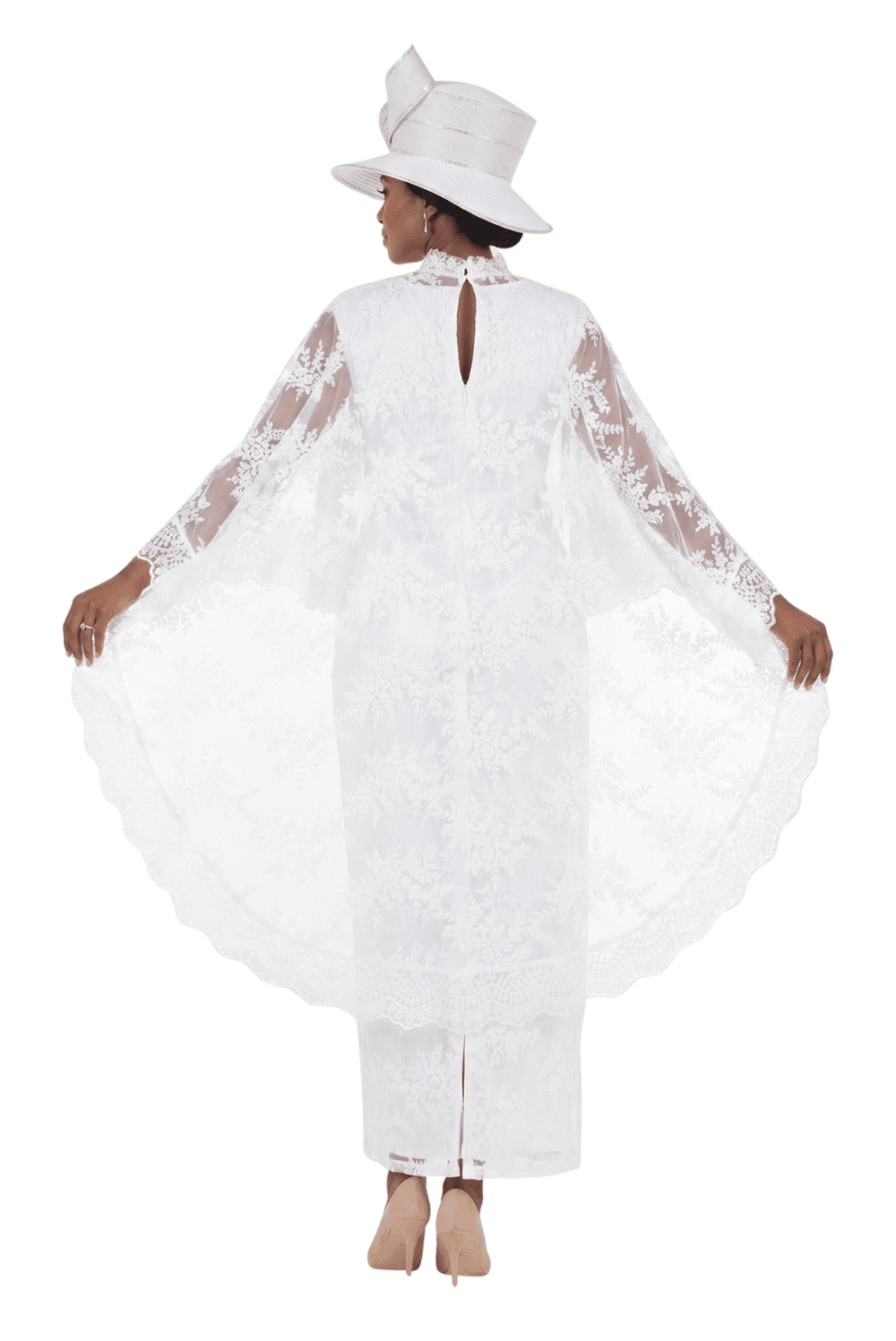 2pc Lux Lace Drs + Stand Collar Cape - Especially Yours