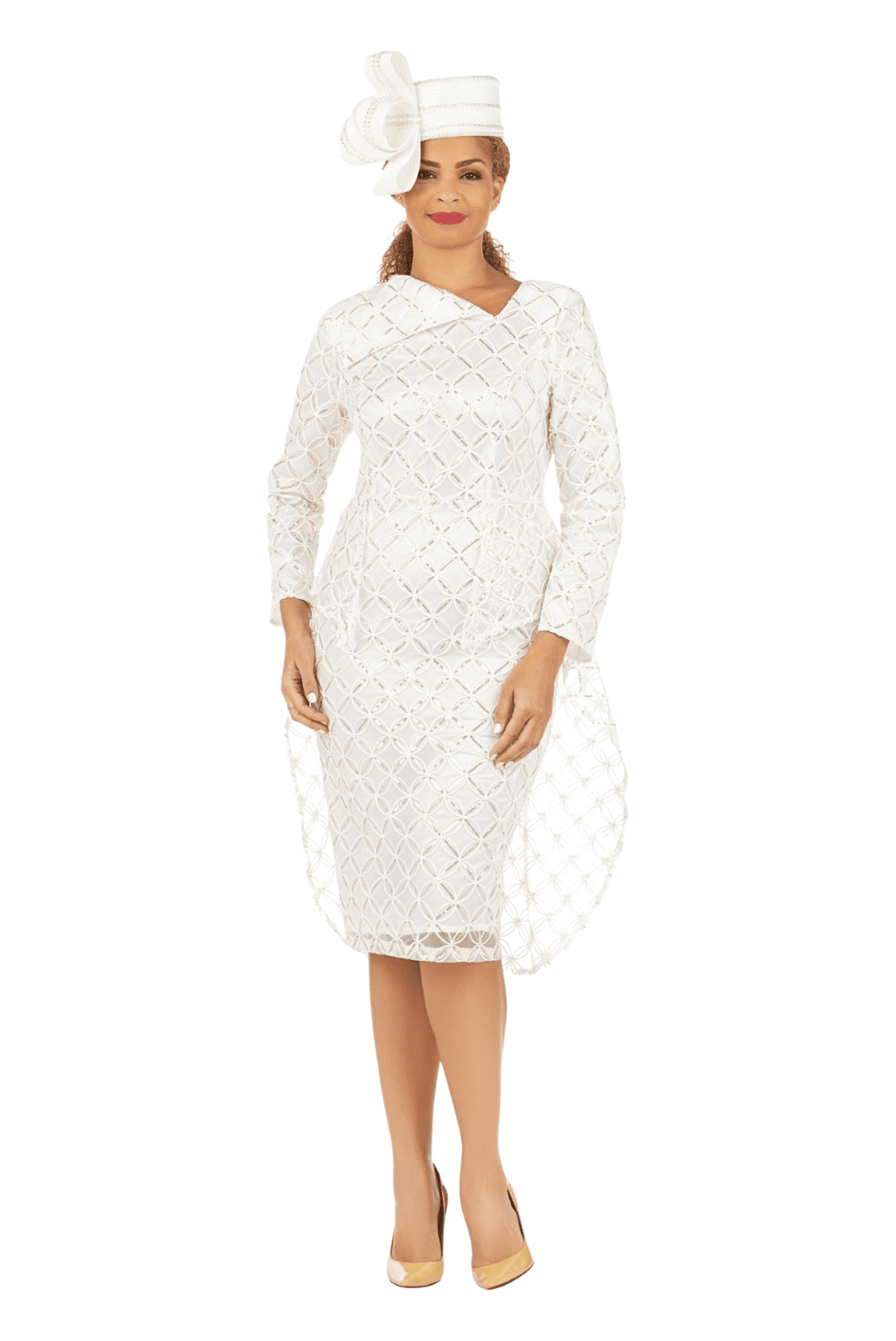 Metallic Lace Shift Dress w/ Overlay - Especially Yours
