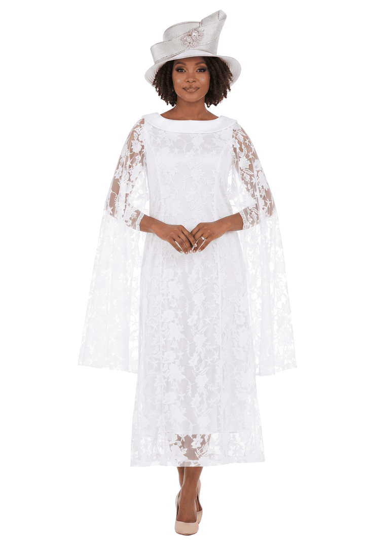 Faux 2pc Lace Overlay Drs w/ Cape - Especially Yours