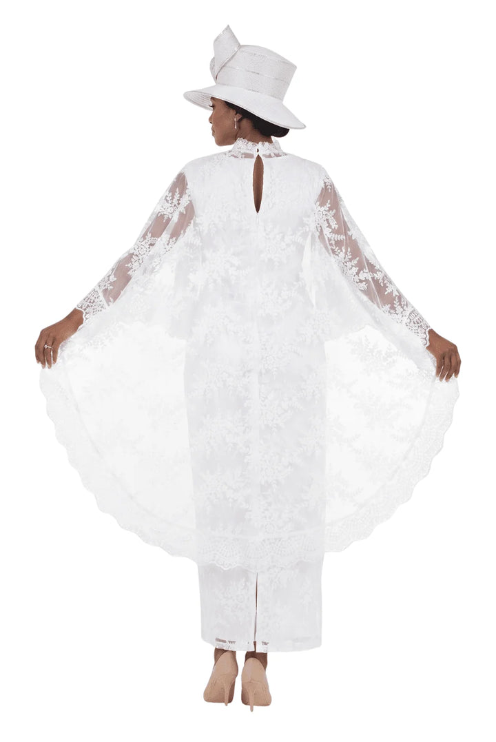 2pc Lux Lace Drs + Stand Collar Cape-Plus