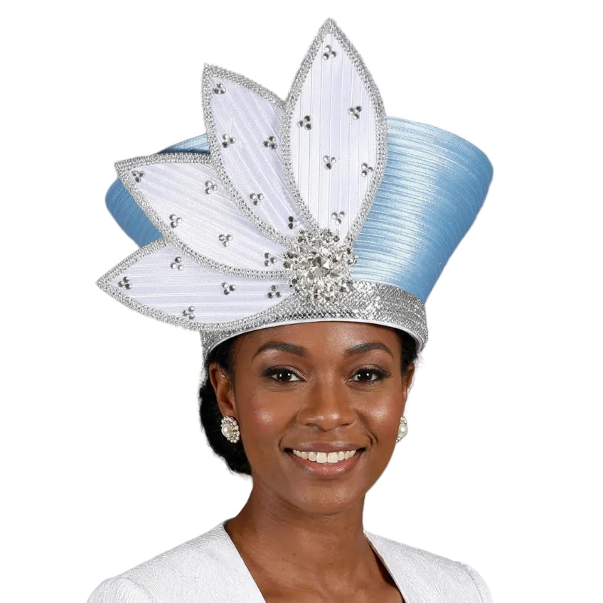 Rhinestone Petal Crown Statement Hat