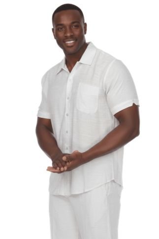Men's Beachwear Henley Lace Up Shirt Short Sleeve - Especially Yours