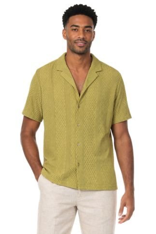 Men's Textured Button Down Knit Shirt - Especially Yours