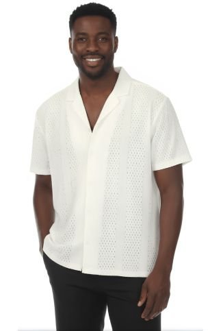 Men's Textured Button Down Knit Shirt - Especially Yours