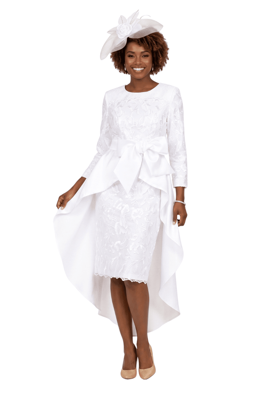 Sequin Lace Hi-Lo Drs w/ Statement Bow Waist-Plus