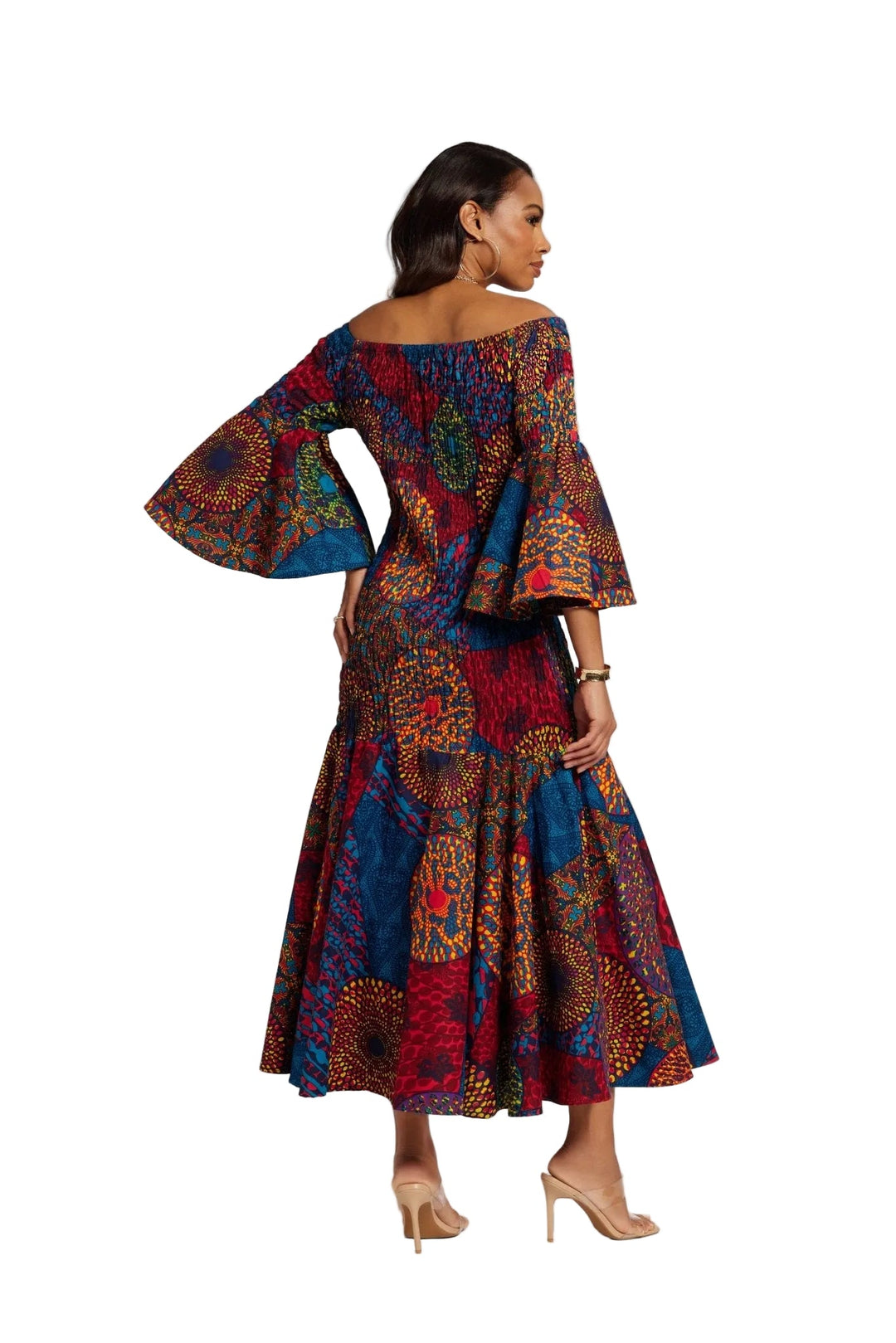 ankara african print dress back view