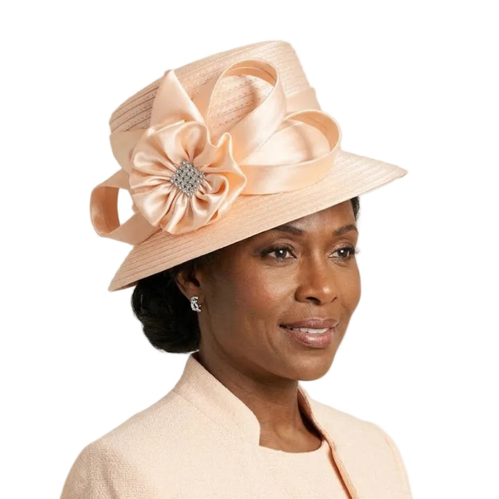 Radiant Grace Small Brim Hat w/ Stoned Flower