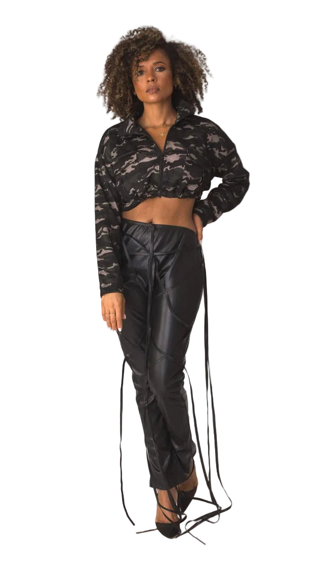 Camo Mesh Cropped Jacket- 81929