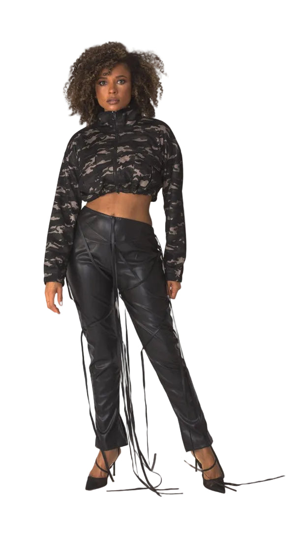 Camo Mesh Cropped Jacket- 81929