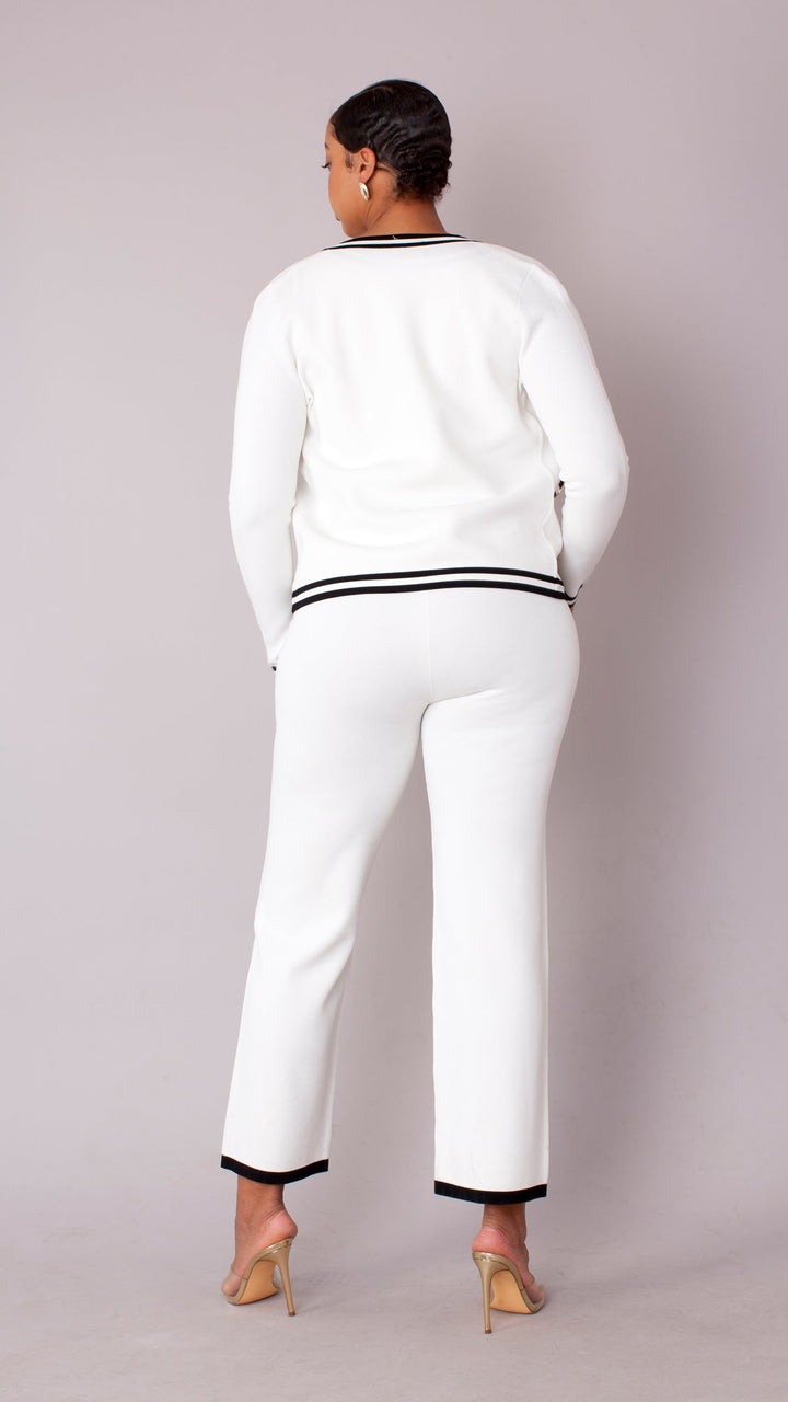 Contrast Trim Knit Three Piece Set - 51008