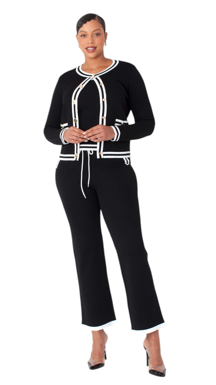 Contrast Trim Knit Three Piece Set - 51008