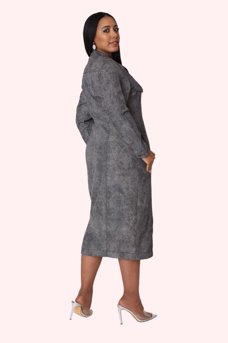 Crystal Embellished Denim Midi Dress - 82680 - Especially Yours