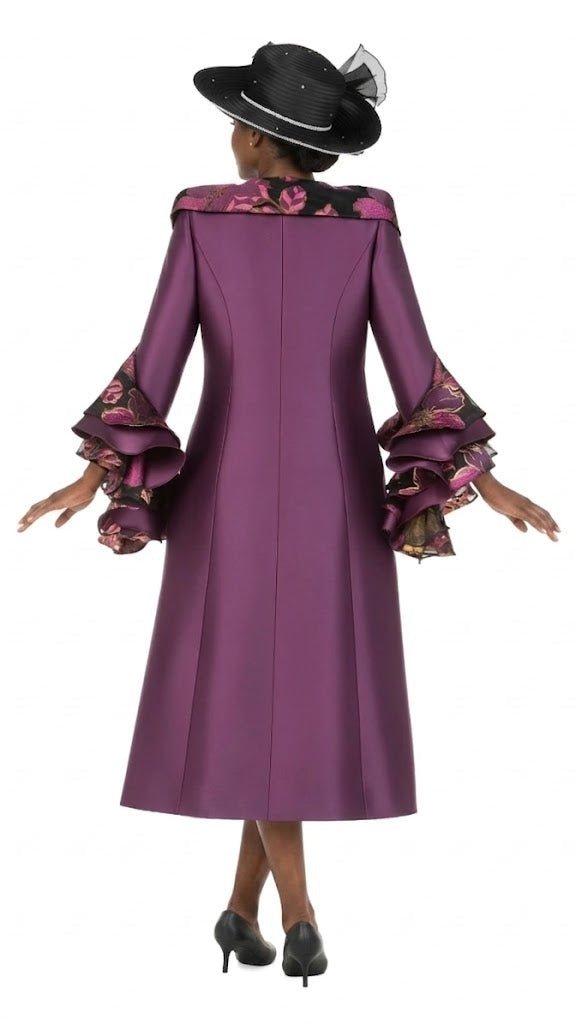 Floral Brocade Dress&Silky Twill Rfl Coat Set-Plus - Especially Yours