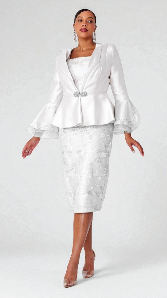Elegant Lace Peplum Suit- 4892