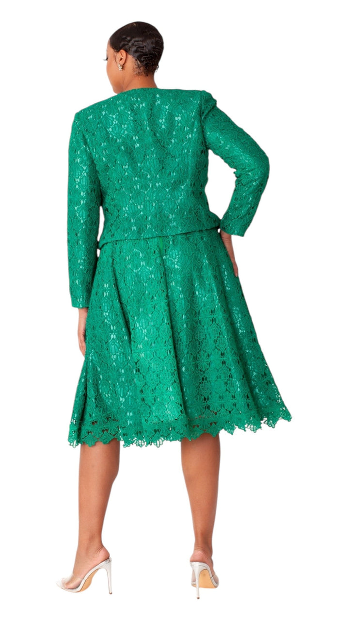 Elegant Two-Piece Lace Dress & Jacket Set- 4856