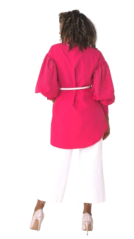 Embellished Long Sleeve Shirt -82214