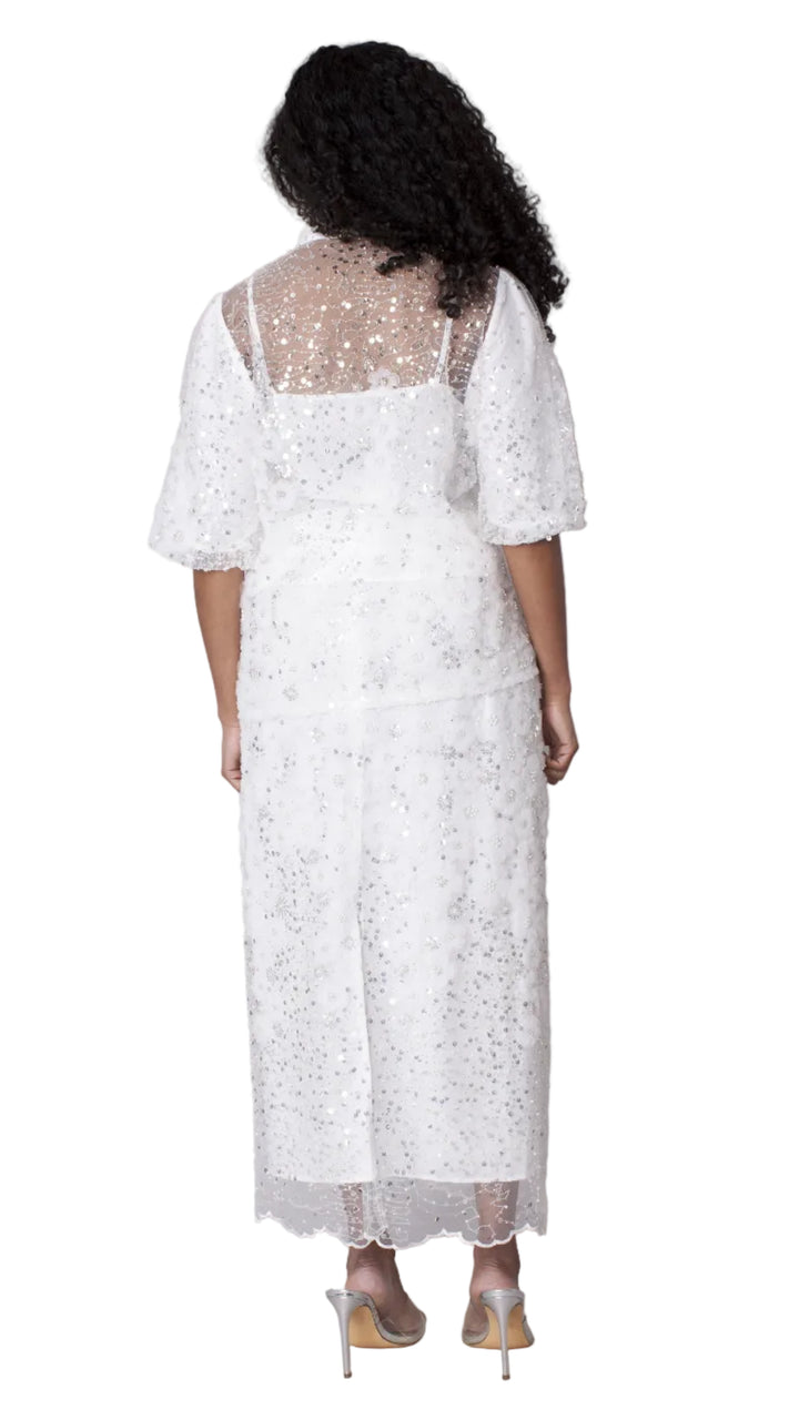 Embroidered Sequin Organza Skirt Set - 82904