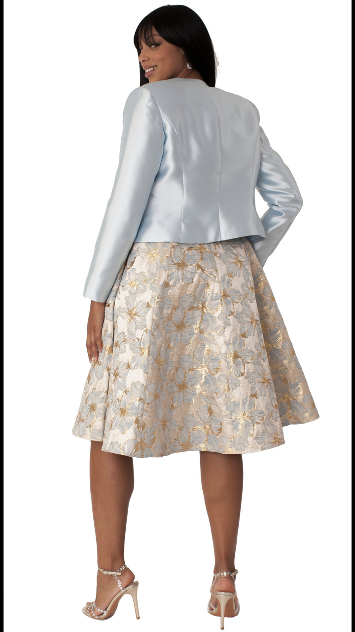 Floral Brocade Church Dress with Jacket- 4819