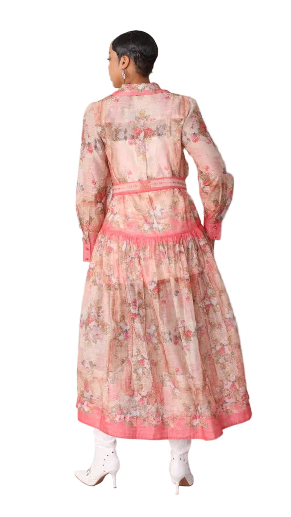 Floral Print Shirt Dress - 82507