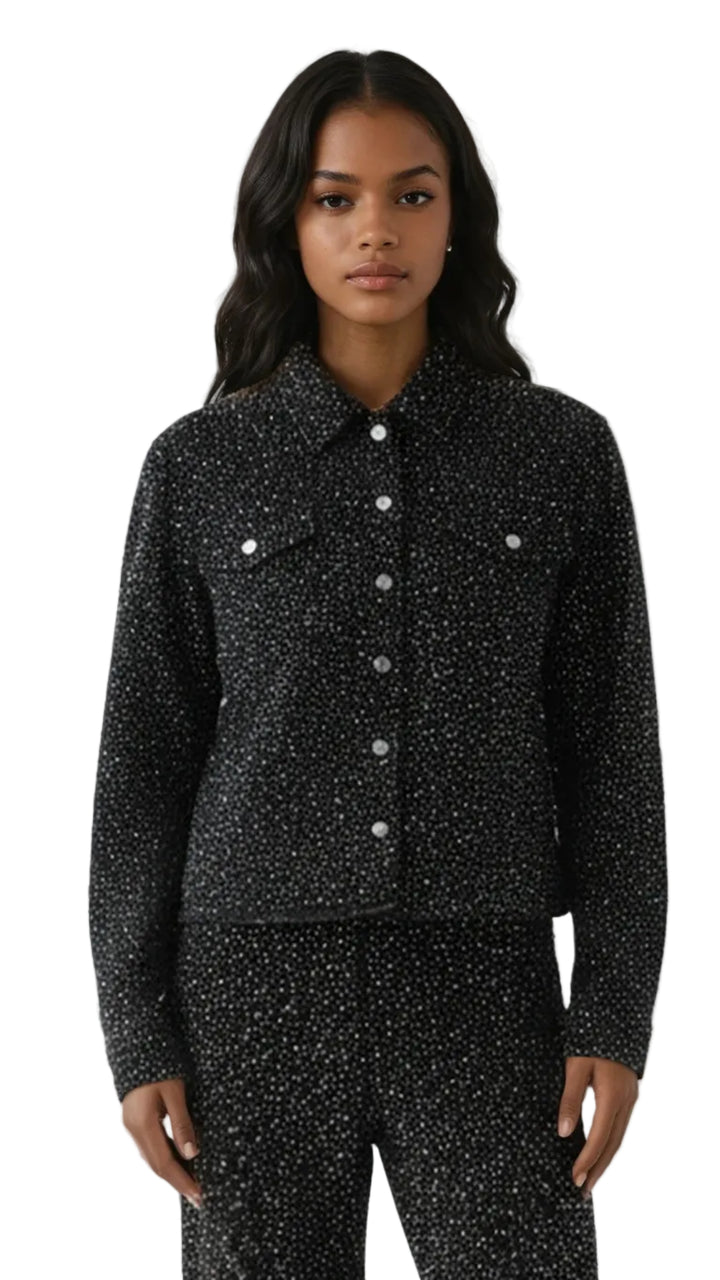Rhinestone Denim Jacket - 82395