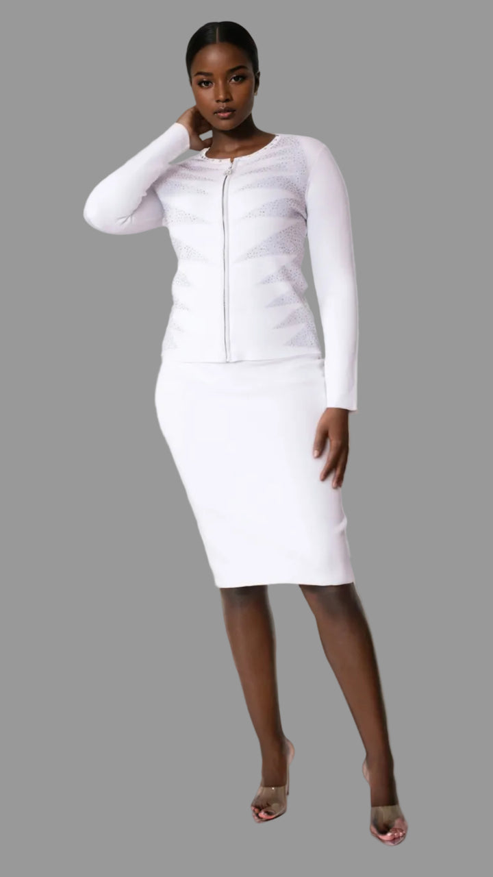 Geometric Patterned Two Piece Knit Suit -5362