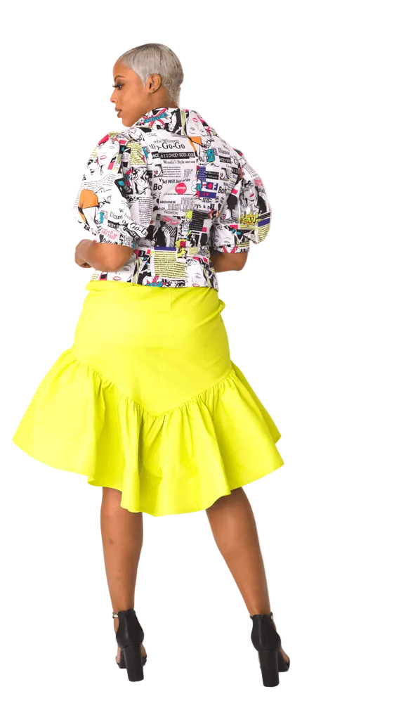 Graphic Print Puff Sleeve Blouse 81839 – Bold Statement Top