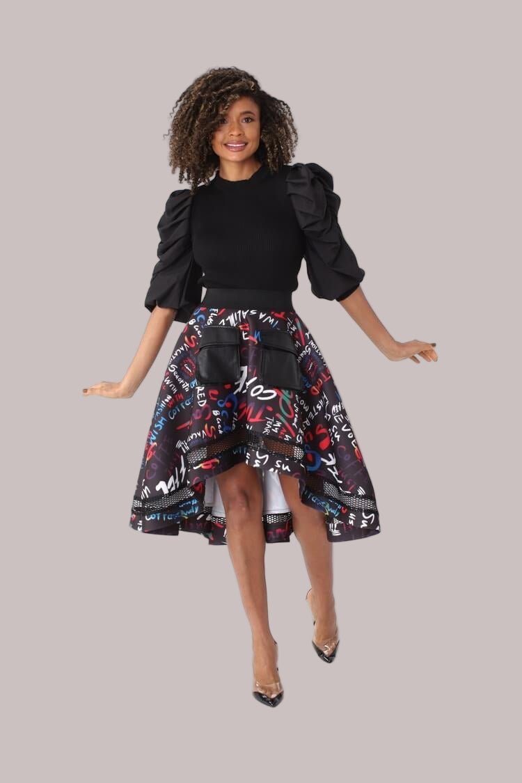 Graphic Scuba Skirt with Netting - 82001 - Especially Yours