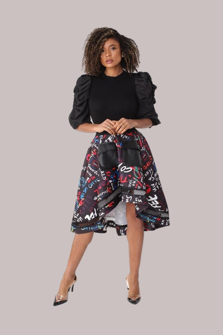 Graphic Scuba Skirt with Netting - 82001 - Especially Yours