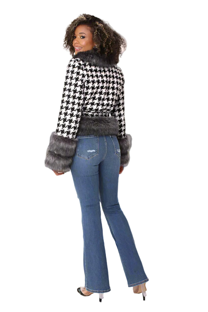 Houndstooth Belted Jacket -82074
