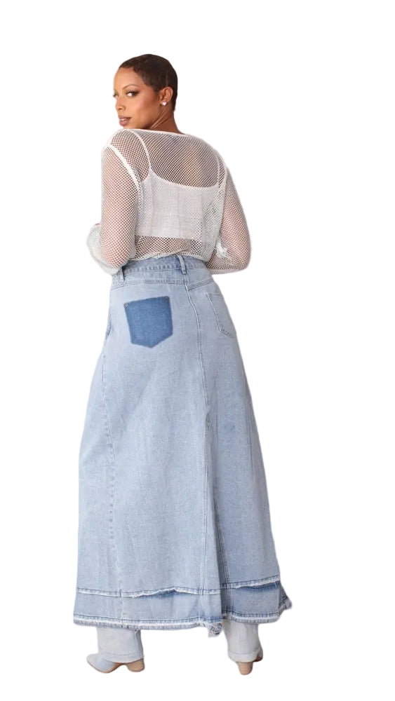 Long Denim Skirt- 82309