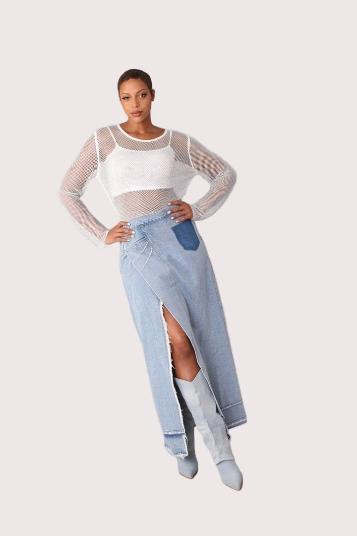 Long Denim Skirt - 82309 - Especially Yours