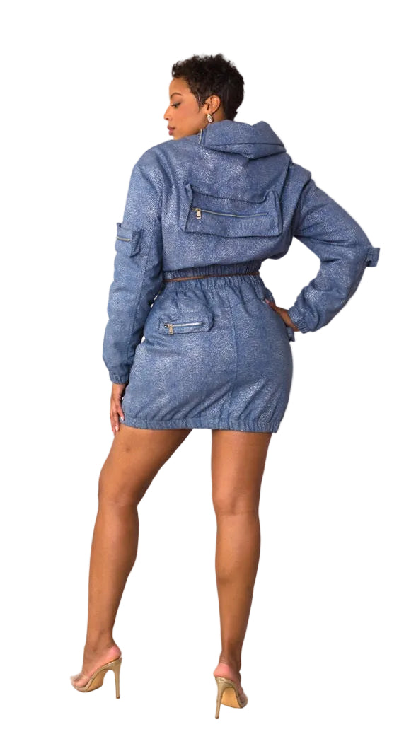 Metallic Shimmer Mini Skirt -82593