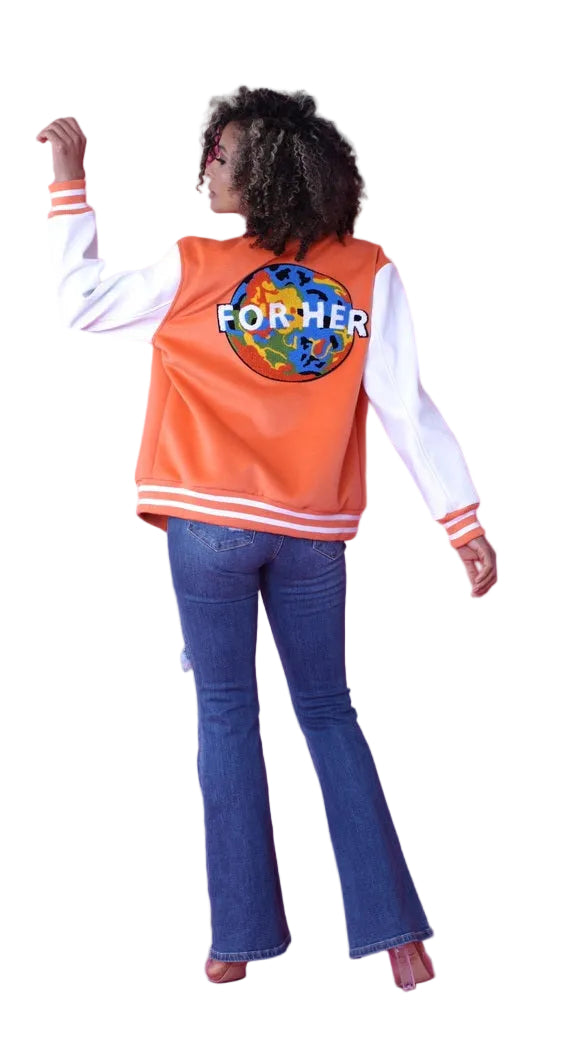 Orange Varsity Jacket -82153